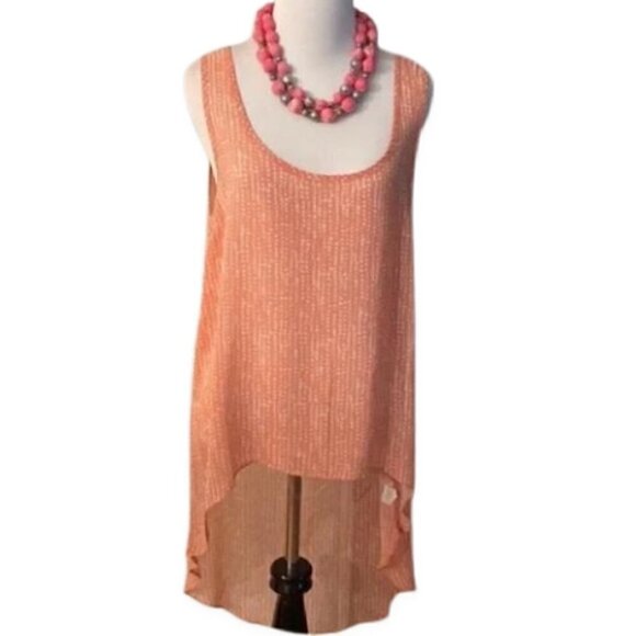 3ema Top Sheer Polka Dot Asymmetrical Sleeveless Women's M - Picture 2 of 5